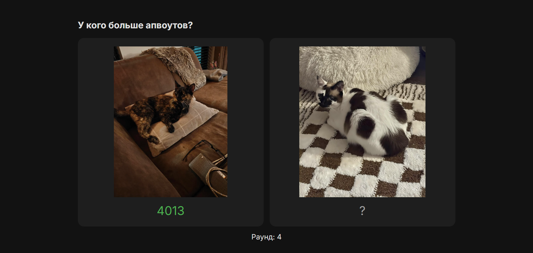 Скриншот интерфейса проекта cat-upvote